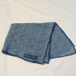 Vintage Blue Oscar de la Renta Square Scarf